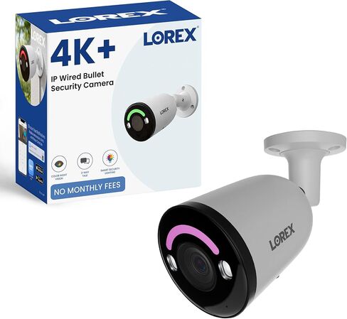 كاميرا لوريكس كلاسيك 4K + PoE Bullet | 12 ميجابكسل | كاميرا IP الإضافية (بدون كابل) | رؤية ليلية ملونة | كشف الأشخاص والمركبات | حديث ثنائي | الإسكان المعدني | IP67 مانعة لتسرب الماء | يتطلب مسجل in Kuwait