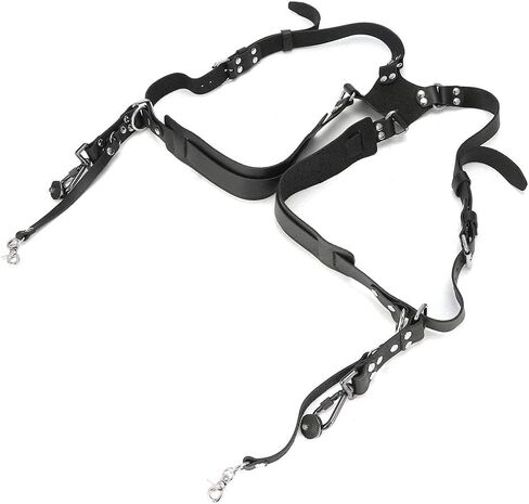 Double Camera Harness, Adjustable Dual Shoulder Leather Camera Strap for Photographers Photography Accessories in Saudi Arabia