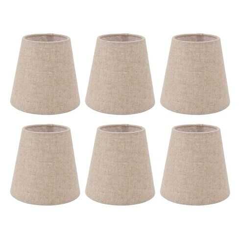 6PCS Small Lamp Shade Clip On Linen Fabric Lampshade for Candle Bulbs Lighting Accessories Lighting Accessories Lamp Shade in Kuwait