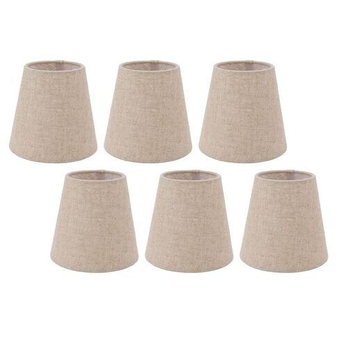 6PCS Small Lamp Shade Clip On Linen Fabric Lampshade for Candle Bulbs Lighting Accessories Lighting Accessories Lamp Shade in Kuwait