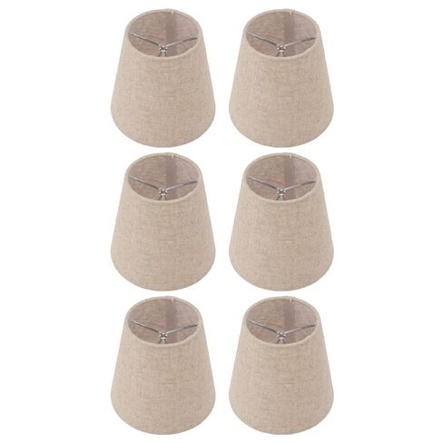 6PCS Small Lamp Shade Clip On Linen Fabric Lampshade for Candle Bulbs Lighting Accessories Lighting Accessories Lamp Shade in Kuwait