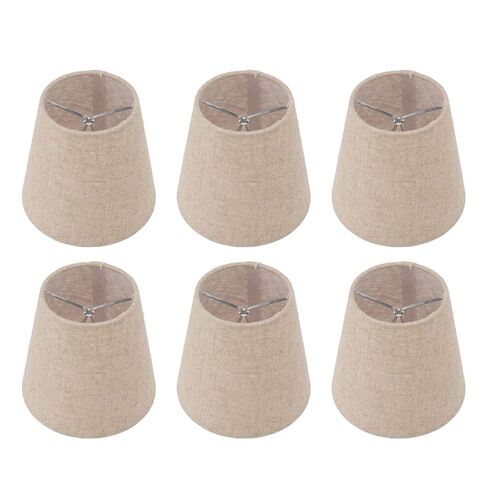 6PCS Small Lamp Shade Clip On Linen Fabric Lampshade for Candle Bulbs Lighting Accessories Lighting Accessories Lamp Shade in Kuwait