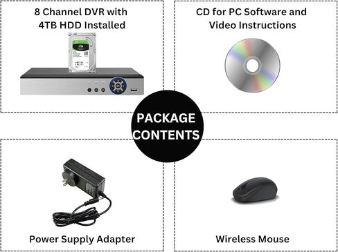 Evertech 8 قنوات H.265 HD TVI CVI التناظرية AHD كاميرا مراقبة رقمية مسجل فيديو مع 4 تيرابايت HDD in Kuwait