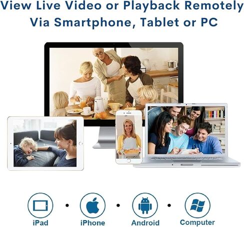 Evertech 8 قنوات H.265 HD TVI CVI التناظرية AHD كاميرا مراقبة رقمية مسجل فيديو مع 4 تيرابايت HDD in Kuwait