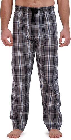 بنطلون بيجامة منسوج للرجال من Hanes، أسود منقوش، X-Large in Kuwait