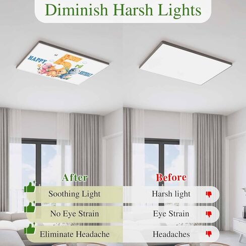 Happy 5rd Birthday Magnetic Fluorescent Light Covers for Ceiling Lights 2x4 Ft, Cartoon Cute Pink Yellow Blue Dinosaurs Floral Classroom Kitchen Drop Ceiling Light Covers Filters Shade Panel 1 Pack in Saudi Arabia