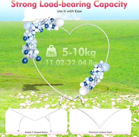 Loving Heart Arch Large Size Metal Wedding Arch Stand Love Column Arch Climbing Frame for Proposal Wedding Birthday Photo Background Decorations, 6.6 * 6.89Ft (White) in Saudi Arabia