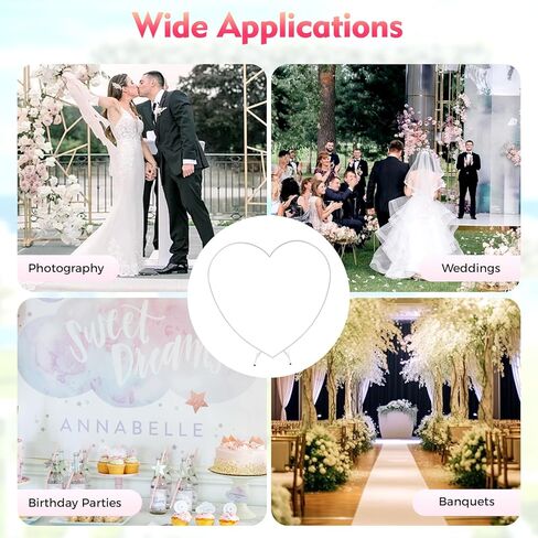 Loving Heart Arch Large Size Metal Wedding Arch Stand Love Column Arch Climbing Frame for Proposal Wedding Birthday Photo Background Decorations, 6.6 * 6.89Ft (White) in Saudi Arabia