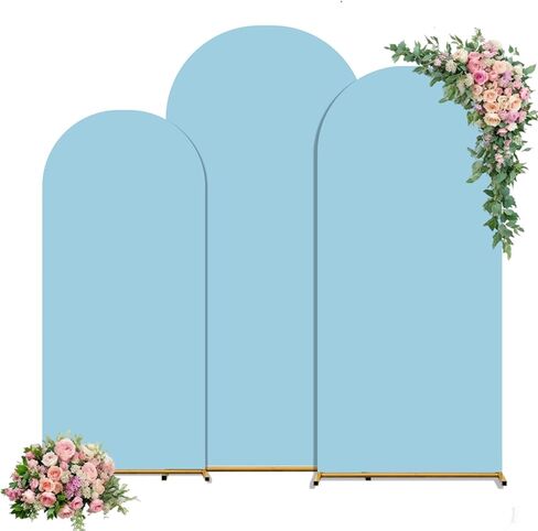 مجموعة من 3 أغطية خلفية مقوسة، 4FT/5FT/ 6FT غطاء دائري من الألياف اللدنة مناسب لحفلات استقبال المولود الجديد (بيج، 4-5-6 أقدام) in Kuwait