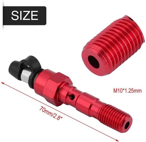 Banjo Bolt, Aramox Motorcycle M10 x 1.25mm Brake Cylinder Caliper Screw Banjo Bolt Bleed Valve Nipple Washers Dust Universal (Red) in Saudi Arabia