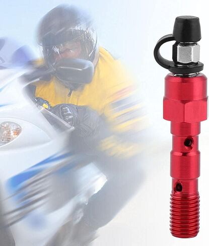 Banjo Bolt, Aramox Motorcycle M10 x 1.25mm Brake Cylinder Caliper Screw Banjo Bolt Bleed Valve Nipple Washers Dust Universal (Red) in Saudi Arabia