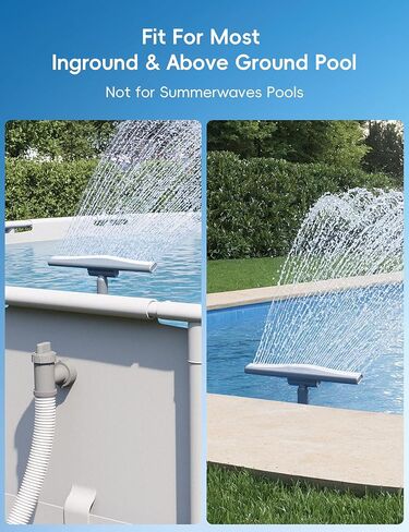 VOEER Pool Fountain for Above and In-Ground Pools, Adjustable Dual Spray Pool Waterfall, Pool Cooling Sprinkler System with Adjustable Height & Direction, Pool Sprayer Fountain in Saudi Arabia