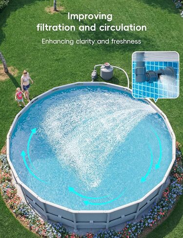 VOEER Pool Fountain for Above and In-Ground Pools, Adjustable Dual Spray Pool Waterfall, Pool Cooling Sprinkler System with Adjustable Height & Direction, Pool Sprayer Fountain in Saudi Arabia