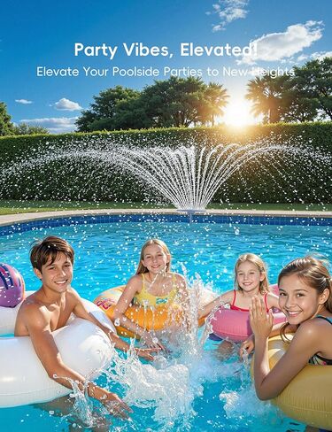 VOEER Pool Fountain for Above and In-Ground Pools, Adjustable Dual Spray Pool Waterfall, Pool Cooling Sprinkler System with Adjustable Height & Direction, Pool Sprayer Fountain in Saudi Arabia