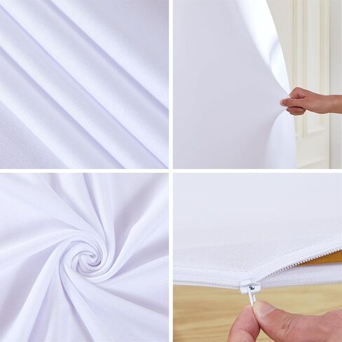 Patikuin 6 FT Double-Sided Spandex Half Moon Wedding Arch Backdrop Cover, Fitted Stretch Fabric for Garden Arbor, Parties, Bridal Shower, White (1 Piece) in Saudi Arabia