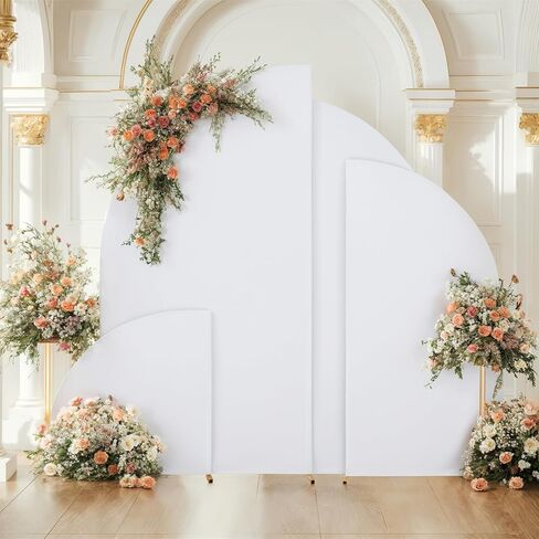 Patikuin 6 FT Double-Sided Spandex Half Moon Wedding Arch Backdrop Cover, Fitted Stretch Fabric for Garden Arbor, Parties, Bridal Shower, White (1 Piece) in Saudi Arabia