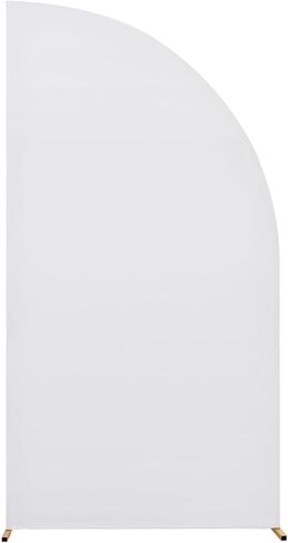 Patikuin 6 FT Double-Sided Spandex Half Moon Wedding Arch Backdrop Cover, Fitted Stretch Fabric for Garden Arbor, Parties, Bridal Shower, White (1 Piece) in Saudi Arabia