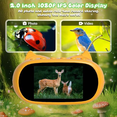 Handheld Microscope for Kids, 2 in 1 1000X Pocket Digital Microscope & 10X Telescope for Kids - Science Kits STEM Toys - Gifts for Boys Girls Ages 3 4 5 6 7 8 9 10 11 12 (Orange) in Saudi Arabia