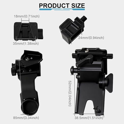 نظارات الرؤية الليلية NVG Mount مع محول PVS 14 J ARM، مجموعة تركيب NVG من الألومنيوم J-Arm لتركيب الخوذة التكتيكية، واجهة معدنية كاملة متوافقة مع رؤية ليلية أحادية PVS14 in Kuwait