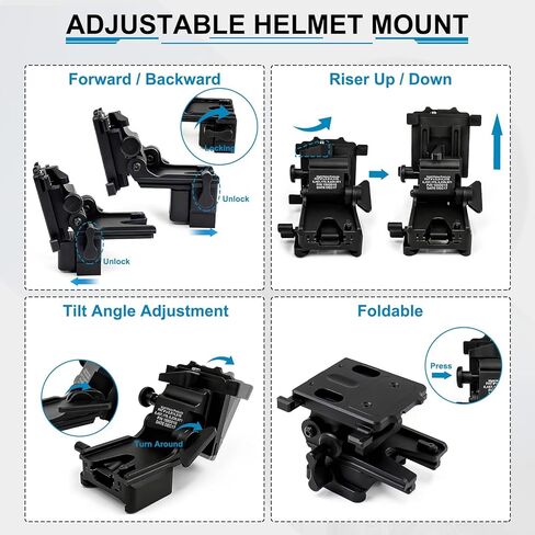 نظارات الرؤية الليلية NVG Mount مع محول PVS 14 J ARM، مجموعة تركيب NVG من الألومنيوم J-Arm لتركيب الخوذة التكتيكية، واجهة معدنية كاملة متوافقة مع رؤية ليلية أحادية PVS14 in Kuwait