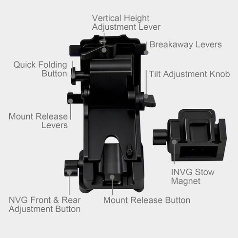 نظارات الرؤية الليلية NVG Mount مع محول PVS 14 J ARM، مجموعة تركيب NVG من الألومنيوم J-Arm لتركيب الخوذة التكتيكية، واجهة معدنية كاملة متوافقة مع رؤية ليلية أحادية PVS14 in Kuwait