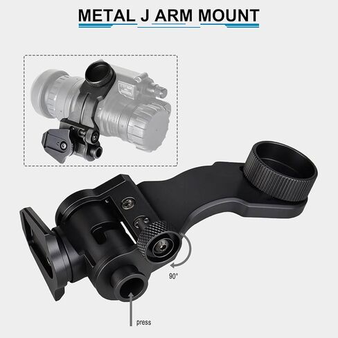 نظارات الرؤية الليلية NVG Mount مع محول PVS 14 J ARM، مجموعة تركيب NVG من الألومنيوم J-Arm لتركيب الخوذة التكتيكية، واجهة معدنية كاملة متوافقة مع رؤية ليلية أحادية PVS14 in Kuwait
