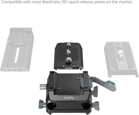 طقم لوحة تثبيت SMALLRIG لنوع Manfrotto مع مشبك قضيب مزدوج 15 مم 5366 in Kuwait