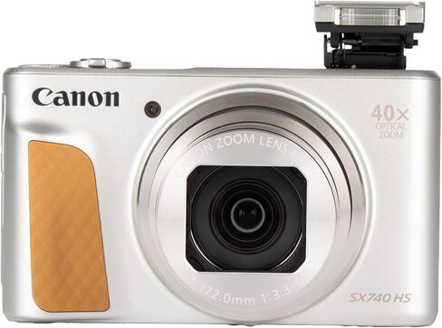 كاميرا كانون الرقمية PowerShot SX740 HS Lite Edition (فضي) + بطاقة ذاكرة 64 جيجابايت + بطارية NB13L + برنامج صور + شاحن + قارئ بطاقات + حقيبة ناعمة + حامل ثلاثي القوائم مرن + المزيد in Kuwait