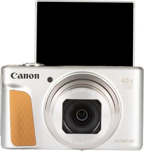 كاميرا كانون الرقمية PowerShot SX740 HS Lite Edition (فضي) + بطاقة ذاكرة 64 جيجابايت + بطارية NB13L + برنامج صور + شاحن + قارئ بطاقات + حقيبة ناعمة + حامل ثلاثي القوائم مرن + المزيد in Kuwait