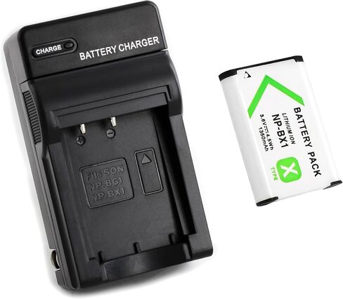بطارية NP-BX1 لسوني NP-BX1/M8، Cyber-Shot DSC-HX80، HX90V، HX95، HX99، HX350، RX1، RX1R II، RX100 (II/III/IV/V/VA/VI/VII)، FDR-X3000، HDR-AS50، AS300، ZV-1 والمزيد (1 × بطارية وشاحن) in Kuwait