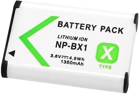 NP-BX1 Battery for Sony NP-BX1/M8, Cyber-Shot DSC-HX80, HX90V, HX95, HX99, HX350, RX1, RX1R II, RX100 (II/III/IV/V/VA/VI/VII), FDR-X3000, HDR-AS50, AS300, ZV-1 and More (1xBattery&Charger) in Saudi Arabia