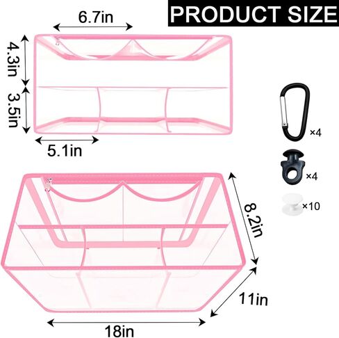 Clear Beach Bag Organizer Accessories for Bogg Bags Organizer Insert Bag Waterproof Compatible with X Large Size Bogg Bags, Organizing and Divide Space, Clear-Black in Saudi Arabia