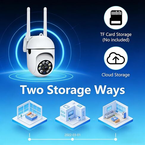 1080P HD WiFi Security Camera, Night Vision, Cloud Storage, Indoor Outdoor Home Office Surveillance in Saudi Arabia