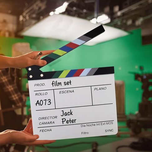 11.8" x 10.6" Movie Clapper Board, Wooden Directors Movie Clapboard, Reusable Film Slate Cut Action Scene Clapper Board for Photo Prop Studio Video TV Theater Acting Stuff in Kuwait