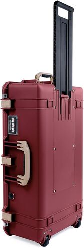 Pelican Air 1615 Case - Oxblood (Empty) with Desert Tan Handles & Push Button Latches in Saudi Arabia