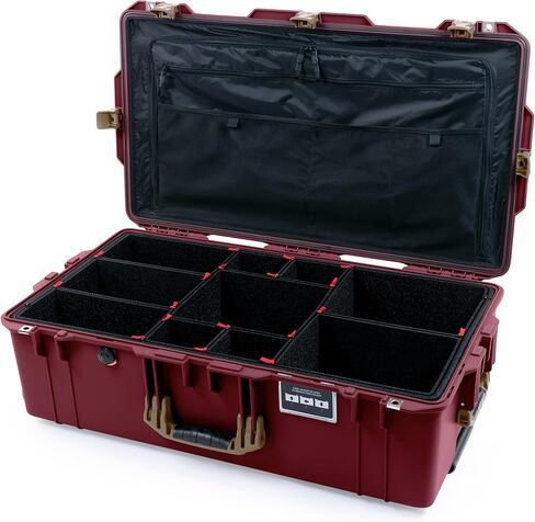 Pelican Air 1615 Case - Oxblood (Empty) with Desert Tan Handles & Push Button Latches in Saudi Arabia