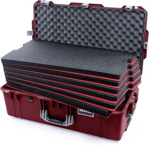 Pelican Air 1615 Case - Oxblood (Empty) with Desert Tan Handles & Push Button Latches in Saudi Arabia