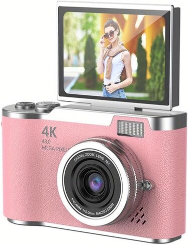 كاميرا رقمية 4K HD مطورة 2026، كاميرا ريترو محمولة مدمجة بدقة 48 ميجابكسل للتصوير الفوتوغرافي والسفر، مثالية للطلاب المبتدئين، كاميرات التصوير الفوتوغرافي in Kuwait