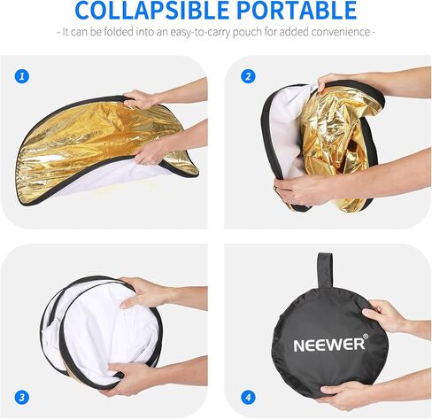 NEEWER 22 بوصة/60 سم ناشر عاكس للضوء + N12L إصدار مستوى الدخول فلاش صغير مع ضوء ملء فيديو LED متوافق مع كاميرات Canon Fujifilm Sony Nikon Standard Hot Shoe، 5 في 1 قرص متعدد مع حقيبة in Kuwait