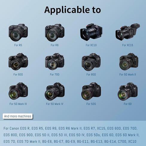 2 حزمة بطارية بديلة LP-E6 LP-E6N متوافقة مع Canon EOS R، R5، R6، Ra، XC10، XC15، 5D Mark II/III/IV، 5DS، 5DS R، 6D، 60D 60DA، 6D Mark II، 7D، 7D Mark II، 70D، 80D، 90D كاميرات 2650 مللي أمبير في الساعة in Kuwait