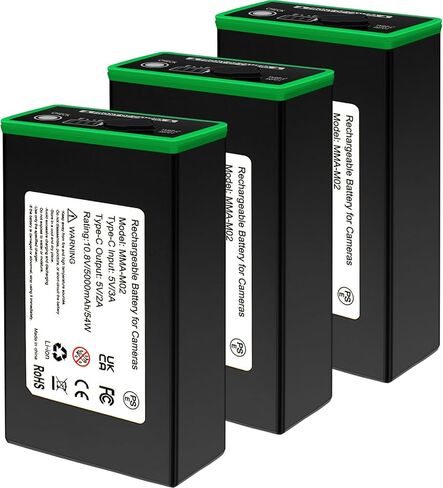 3Pack 5000mAh Power Mag Replacement Battery for Moultrie Edge, Edge Pro, Edge 2, Edge 2 Pro, Edge 3 Cellular Trail Cameras, USB-C & Solar Panel Charging in Kuwait