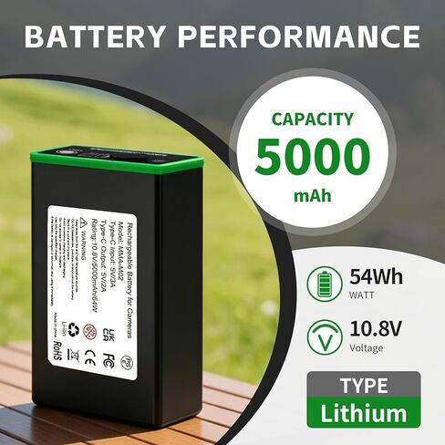 3Pack 5000mAh Power Mag Replacement Battery for Moultrie Edge, Edge Pro, Edge 2, Edge 2 Pro, Edge 3 Cellular Trail Cameras, USB-C & Solar Panel Charging in Kuwait