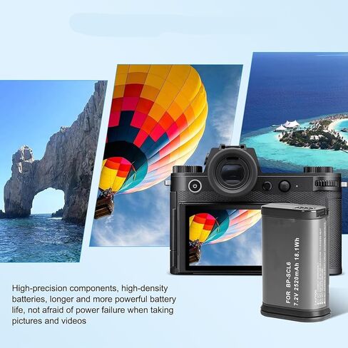 بطارية 2520 مللي أمبير في الساعة لـ Leica Q2، Q3، SL2، SL2S،19 531 استبدال PN: 19 531، BP-SCL6، LC-SCL6 in Kuwait