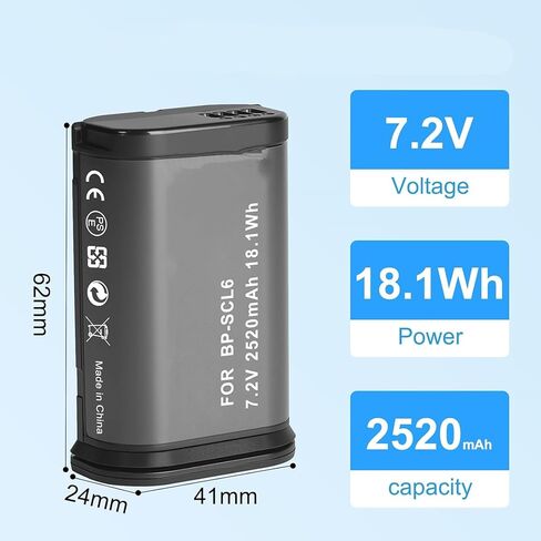 بطارية 2520 مللي أمبير في الساعة لـ Leica Q2، Q3، SL2، SL2S،19 531 استبدال PN: 19 531، BP-SCL6، LC-SCL6 in Kuwait