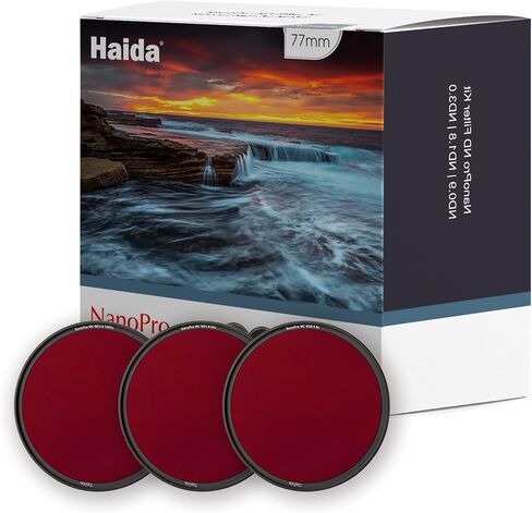طقم فلتر Haida ND NanoPro ND 0.9(8X)، 1.8(64x)، 3.0(1000x) 3، 6، 10 توقفات، فلتر مقاوم للخدش، طلاء نانو، زجاج بصري محايد الكثافة SLR طقم مرشح التصوير الفوتوغرافي (55 مم) in Kuwait