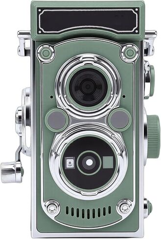 كاميرا رقمية عتيقة، كاميرا عتيقة بعدسة مزدوجة طراز TLR محمولة، فيديو 2.7K 24MP ضبط تلقائي للصورة 1080P FHD، تسجيل فيديو صغير، عمر بطارية طويل للمبتدئين والمراهقين والبالغين (بني) in Kuwait