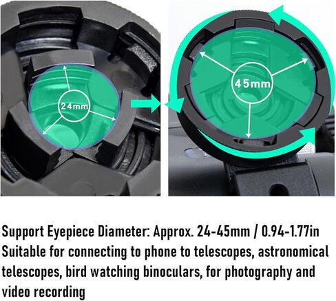 Haofy Phone Adapter for Binoculars Multi Purpose Telescope Phone Holder with 24 45mm Eyepiece Fit Stable Video Recording Photo Capture for Vlogging Tripod Use in Kuwait