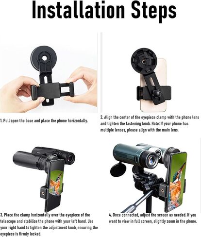 Haofy Phone Adapter for Binoculars Multi Purpose Telescope Phone Holder with 24 45mm Eyepiece Fit Stable Video Recording Photo Capture for Vlogging Tripod Use in Kuwait