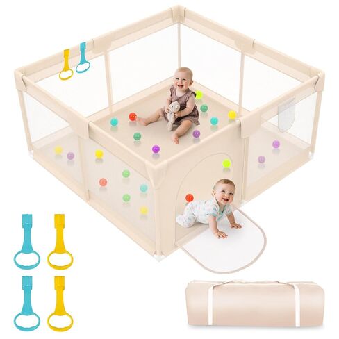 OMZER 50x50 Baby Playpen للرضع والأطفال الصغار - روضة للأطفال الصغار مع غطاء شبكي ناعم قابل للتنفس - ساحات لعب سياج للأطفال للأماكن الداخلية والخارجية المضادة للسقوط in Kuwait