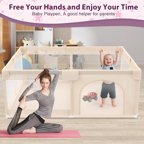 OMZER 50x50 Baby Playpen للرضع والأطفال الصغار - روضة للأطفال الصغار مع غطاء شبكي ناعم قابل للتنفس - ساحات لعب سياج للأطفال للأماكن الداخلية والخارجية المضادة للسقوط in Kuwait